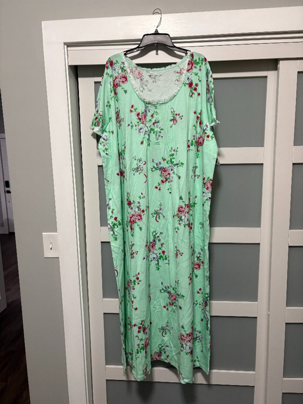 Only Necessities Womens Nightgown Long Moo Moo Night Dress sz 3X Floral NEW